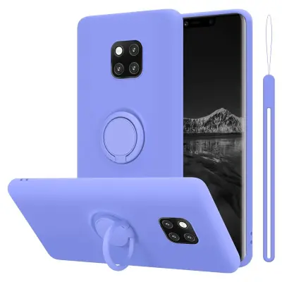 CADORABO Ohišje, združljiv s Huawei v tekoči lahki vijolični barvi - zaščitni pokrov iz fleksibilnega silikona TPU z obročem