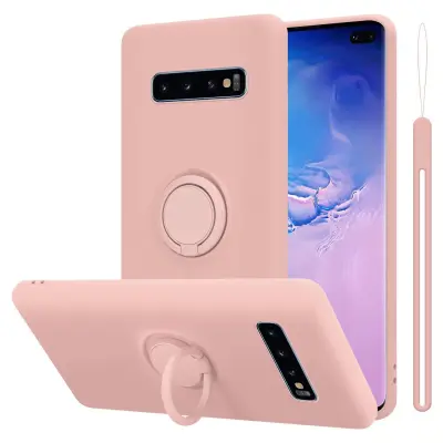 CADORABO Ohišje, združljiv s Samsungom v tekoči roza barvi - zaščitni pokrov iz fleksibilnega silikona TPU z obročem