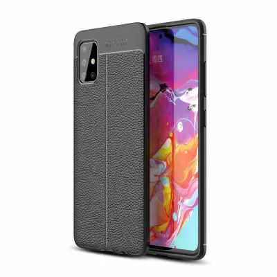Cadorabo Case, združljiv s Samsungom v Deep Black - zaščitni pokrov iz silikona TPU z plemenito imitacijsko usnjeno uporabo