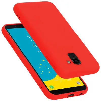 CADORABO Ohišje, združljiv s Samsungom v tekoči rdeči barvi - zaščitni pokrov iz fleksibilnega silikona TPU