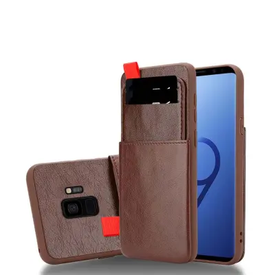 CADORABO Ohišje, združljiv s Samsungom v hrastovem rjavem - zaščitnem pokrovu iz silikona TPU in imitacijskega usnja, z režami za predal in izvleče