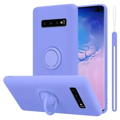 CADORABO Ohišje, združljiv s Samsungom v tekoči lahki vijolični barvi - zaščitni pokrov iz fleksibilnega silikona TPU z obročem