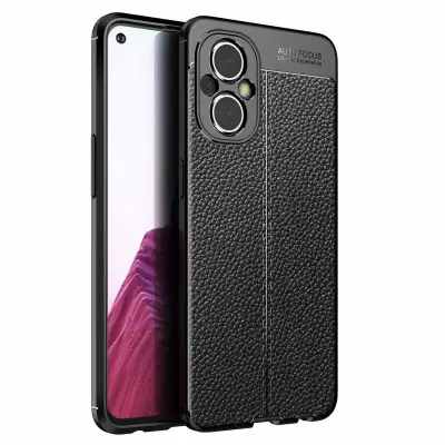 Cadorabo Case, združljiv z OnePlus v Deep Black - zaščitni pokrov iz silikona TPU z plemenito imitacijo usnja