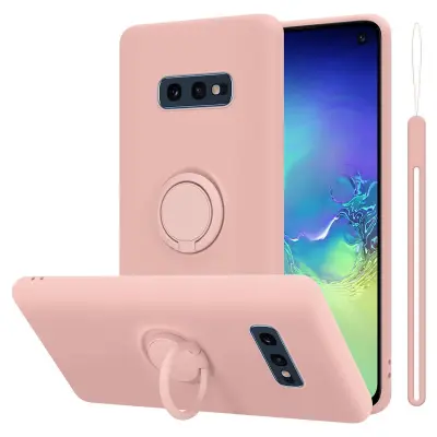 CADORABO Ohišje, združljiv s Samsungom v tekoči roza barvi - zaščitni pokrov iz fleksibilnega silikona TPU z obročem