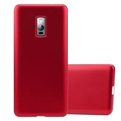 Cadorabo Case, združljiv z OnePlus v kovinsko rdeči - zaščitni pokrov, narejen iz fleksibilnega silikona TPU