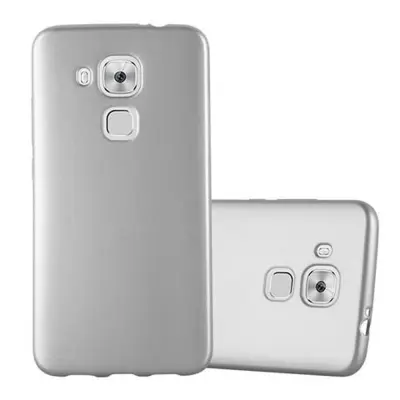 Cadorabo Case, združljiv s Huawei v kovinskem srebru - zaščitni pokrov iz fleksibilnega silikona TPU