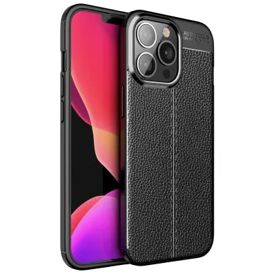 Cadorabo Case, združljiv z Apple v Deep Black - Zaščitni pokrov iz silikona TPU z plemenito imitacijo usnja