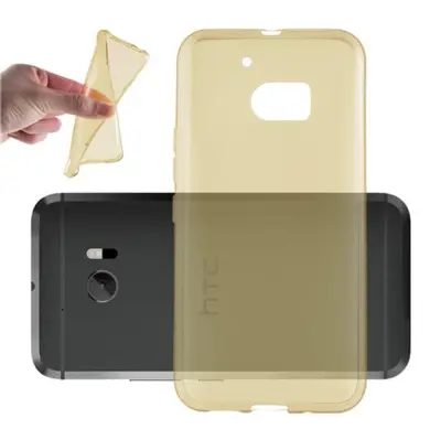 Cadorabo Case, združljiv s HTC v prozornem zlatu - zaščitni pokrov, narejen iz fleksibilnega silikona TPU