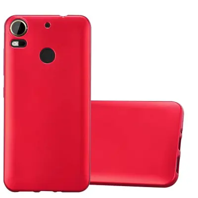 Cadorabo Case, združljiv s HTC v kovinsko rdeči - zaščitni pokrov, narejen iz fleksibilnega silikona TPU