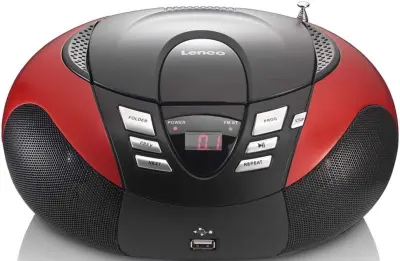 LENCO UKW-RADIO M.CD TRAGBAR SCD-37 USB RED