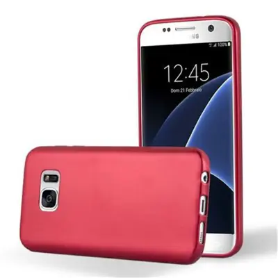 CADORABO Ohišje, združljiv s Samsungom v kovinsko rdeči - zaščitni pokrov, narejen iz fleksibilnega silikona TPU