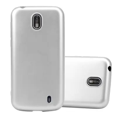 Cadorabo Case, združljiv z Nokia v kovinskem srebru - zaščitni pokrov, narejen iz fleksibilnega silikona TPU
