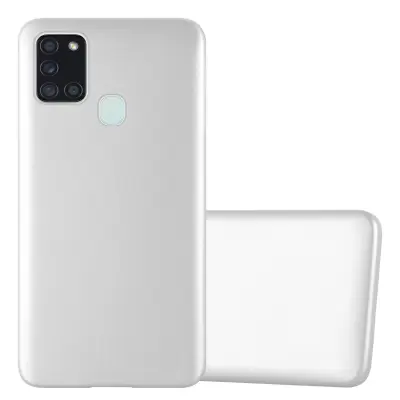 Cadorabo Case, združljiv s Samsungom v kovinskem srebru - zaščitni pokrov, narejen iz fleksibilnega silikona TPU