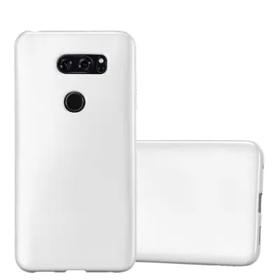 Cadorabo Case, združljiv z LG v kovinsko srebro - zaščitni pokrov iz fleksibilnega silikona TPU