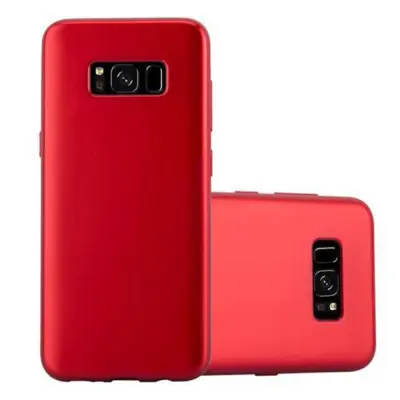 CADORABO Ohišje, združljiv s Samsungom v kovinsko rdeči - zaščitni pokrov, narejen iz fleksibilnega silikona TPU