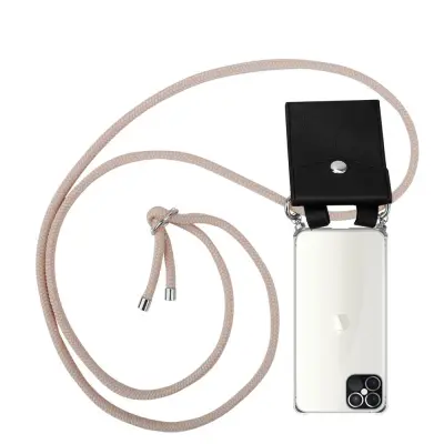 CADORABO CADORABO BEACIJA Združljiva z Apple v Pearly Rosegold - Silikonski zaščitni pokrov s srebrnimi obroči, kabelskim pasom in snemljivim primerom