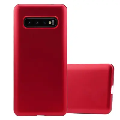 CADORABO Ohišje, združljiv s Samsungom v kovinsko rdeči - zaščitni pokrov, narejen iz fleksibilnega silikona TPU