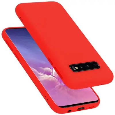 CADORABO Ohišje, združljiv s Samsungom v tekoči rdeči barvi - zaščitni pokrov iz fleksibilnega silikona TPU