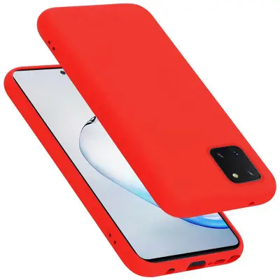 CADORABO Ohišje, združljiv s Samsungom v tekoči rdeči barvi - zaščitni pokrov iz fleksibilnega silikona TPU