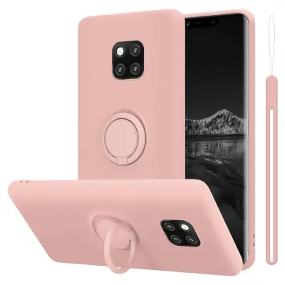 CADORABO Ohišje, združljiv s Huawei v tekoči roza barvi - zaščitni pokrov iz fleksibilnega silikona TPU z obročem