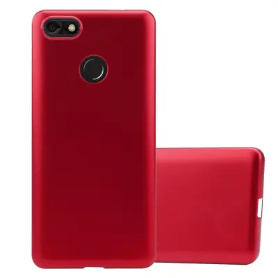 Cadorabo Case, združljiv s Huawei v kovinsko rdeči - zaščitni pokrov iz fleksibilnega silikona TPU