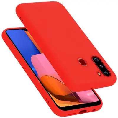 CADORABO Ohišje, združljiv s Samsungom v tekoči rdeči barvi - zaščitni pokrov iz fleksibilnega silikona TPU