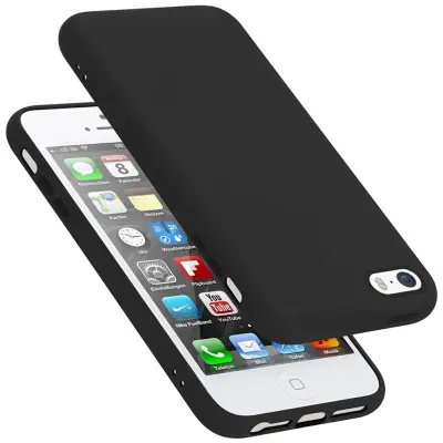 Cadorabo Case, združljiv z Apple v tekoči črni barvi - zaščitni pokrov iz fleksibilnega silikona TPU