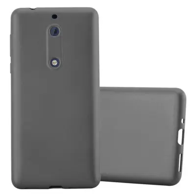 Cadorabo Case, združljiv z Nokia v kovinsko sivi - zaščitni pokrov, narejen iz fleksibilnega silikona TPU