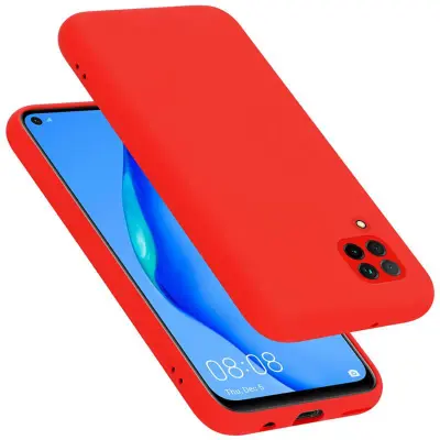 CADORABO Ohišje, združljiv s Huawei v tekoči rdeči barvi - zaščitni pokrov iz fleksibilnega silikona TPU