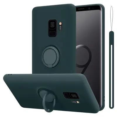 CADORABO Ohišje, združljiv s Samsungom v tekoči zeleni barvi - zaščitni pokrov iz fleksibilnega silikona TPU z obročem