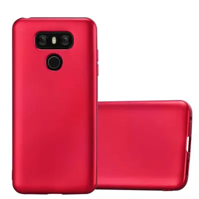 Cadorabo Case, združljiv z LG v kovinsko rdeči - zaščitni pokrov, narejen iz fleksibilnega silikona TPU