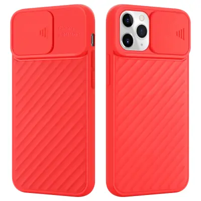 CADORABO Ohišje, združljiv z Apple v Matt Red - Zaščitni pokrov iz fleksibilnega silikona TPU in z zaščito pred kamero