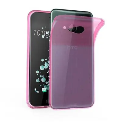 Cadorabo Case, združljiv s HTC v prozorni roza - zaščitni pokrov, narejen iz fleksibilnega silikona TPU