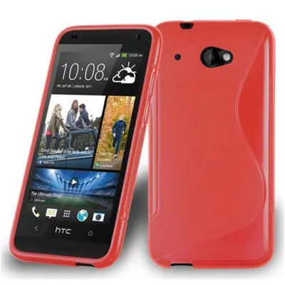 Cadorabo Case, združljiv s HTC v Candy Apple Red - Zaščitni pokrov iz fleksibilnega silikona TPU