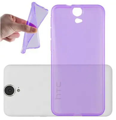 Cadorabo Case, združljiv s HTC v prozorni vijolični - zaščitni pokrov, narejen iz fleksibilnega silikona TPU
