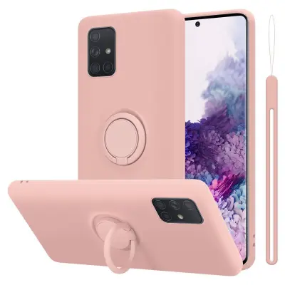 CADORABO Ohišje, združljiv s Samsungom v tekoči roza barvi - zaščitni pokrov iz fleksibilnega silikona TPU z obročem