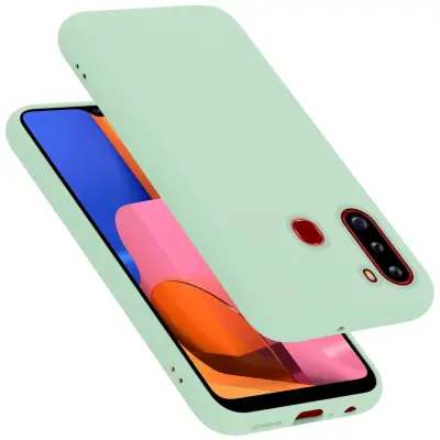 CADORABO Ohišje, združljiv s Samsungom v tekoči svetlo zeleni barvi - zaščitni pokrov iz fleksibilnega silikona TPU