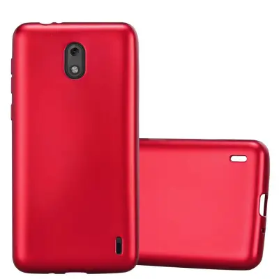 Cadorabo Case, združljiv z Nokia v kovinsko rdeči - zaščitni pokrov, narejen iz fleksibilnega silikona TPU