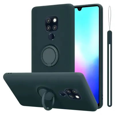 CADORABO Ohišje, združljiv s Huawei v tekoči zeleni barvi - zaščitni pokrov iz fleksibilnega silikona TPU z obročem
