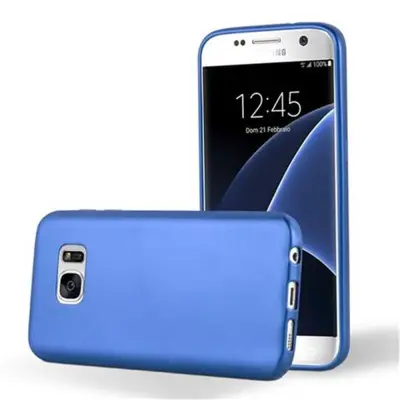 Cadorabo Case, združljiv s Samsungom v kovinsko modri - zaščitni pokrov, narejen iz fleksibilnega silikona TPU