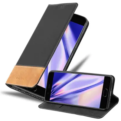 CADORABO Ohišje, združljiv s Huawei v rose Gold Black - Zaščitni pokrov z magnetnim zapiranjem, stoječo funkcijo in režo za kartico