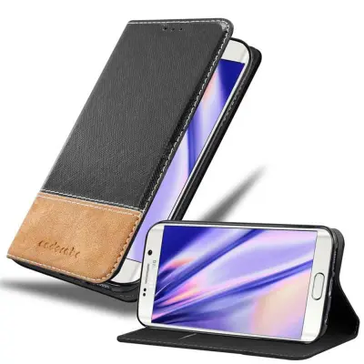 Cadorabo Case, združljiv s Samsungom v črno rjavi barvi - zaščitni pokrov z magnetnim zapiranjem, stoječo funkcijo in režo za kartico