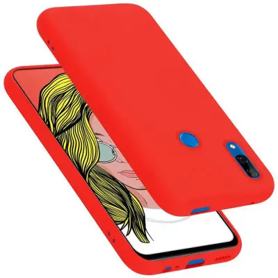 CADORABO Ohišje, združljiv s Huawei v tekoči rdeči barvi - zaščitni pokrov iz fleksibilnega silikona TPU