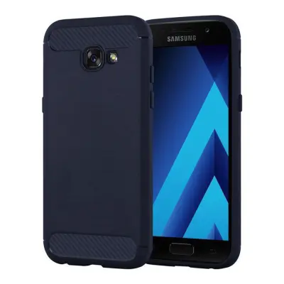 CADORABO Samsung v brušenem modrem - zaščitnem pokrovu, narejen iz fleksibilnega silikona TPU v videzu iz nerjavečega jekla ogljika
