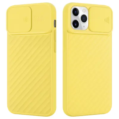 CADORABO Ohišje, združljiv z Apple v Matt Yellow - Zaščitni pokrov iz fleksibilnega silikona TPU in z zaščito pred kamero