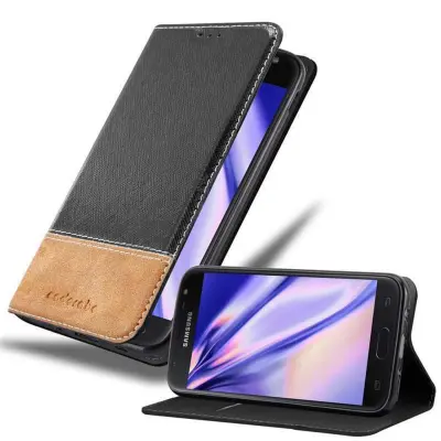 Cadorabo Case, združljiv s Samsungom v črno rjavi barvi - zaščitni pokrov z magnetnim zapiranjem, stoječo funkcijo in režo za kartico