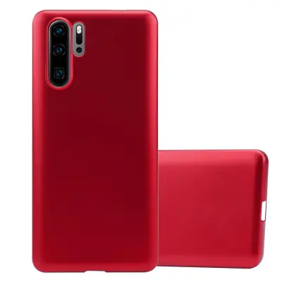 Cadorabo Case, združljiv s Huawei v kovinsko rdeči - zaščitni pokrov iz fleksibilnega silikona TPU