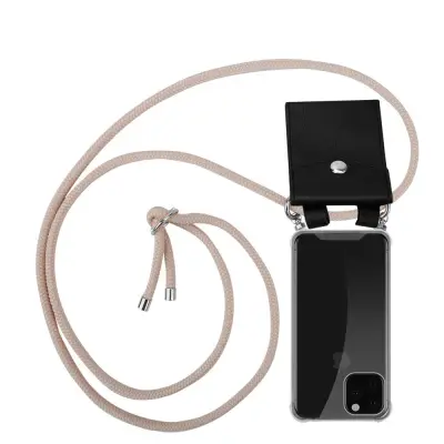CADORABO CADORABO BEACIJA Združljiva z Apple v Pearly Rosegold - Silikonski zaščitni pokrov s srebrnimi obroči, kabelskim pasom in snemljivim primerom