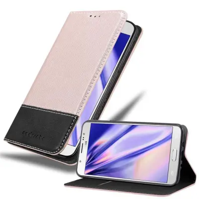 Cadorabo Case, združljiv s Samsungom v rose Gold Black - zaščitni pokrov z magnetnim zapiranjem, stoječo funkcijo in režo za kartico