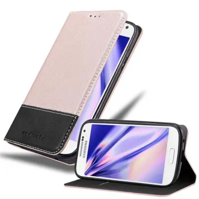 Cadorabo Case, združljiv s Samsungom v rose Gold Black - zaščitni pokrov z magnetnim zapiranjem, stoječo funkcijo in režo za kartico